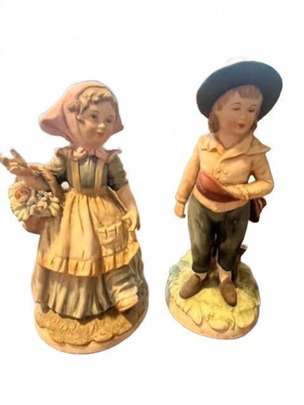 Vintage Lefton China Figurines Pair KW4761 Dutch Boy Girl Japan Porcelain 1950s